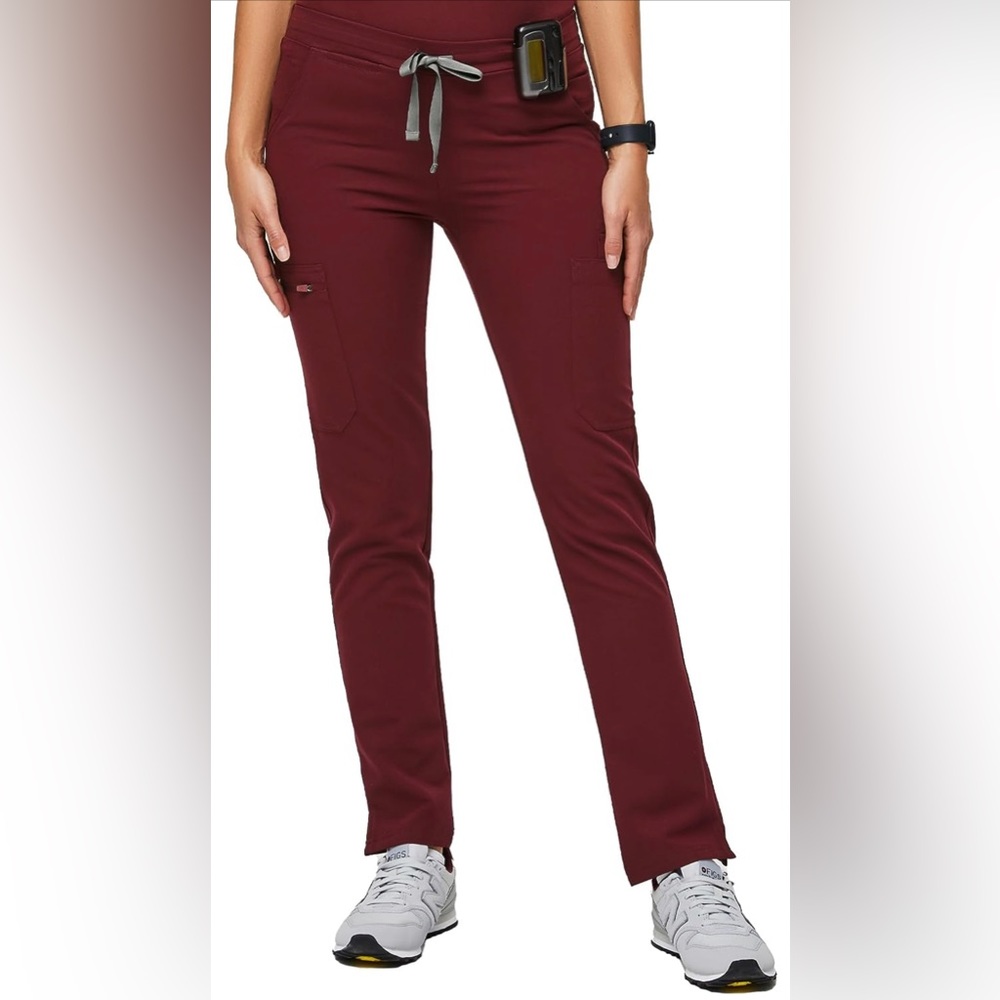 women's Burgundy Yola - Skinny Scrub Pants - M - Burgundy